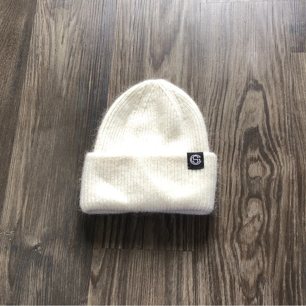 Billy Bamboo Angora Blend Beanie Hat Off White
